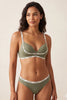 Seamless Foam Padded Olive Green Bra Set