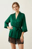 She's Emerald Lace Satin Robe